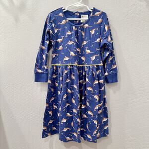 Piccalilly Blue Narwhals Long Sleeve Dress